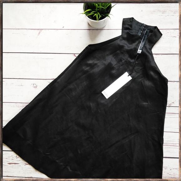 AQ/AQ Voyage Mini Linen Dress, Revolve, Black, Sleeveless, LBD, size 2, NWT - Picture 1 of 8